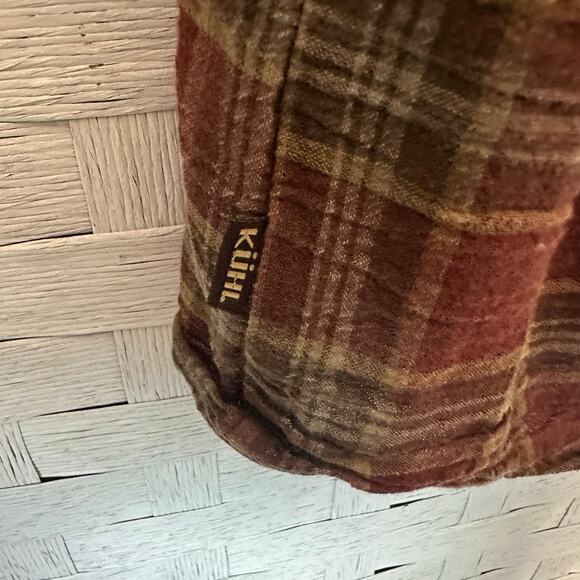 Kuhl men’s plaid button-up shirt cotton, short sleeve Gorp core outdoor utility - Picture 5 of 9